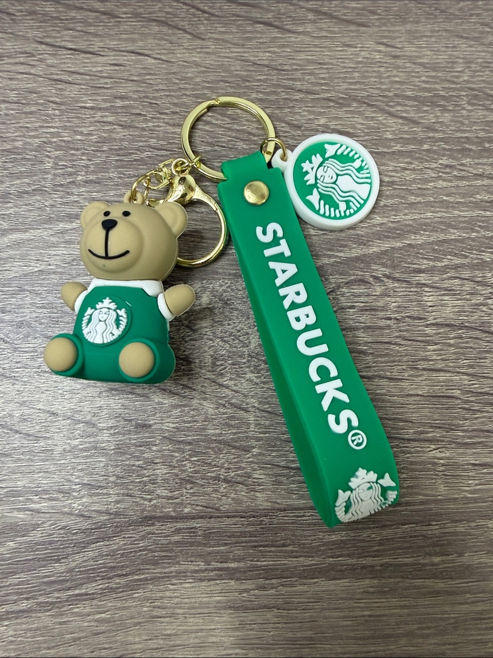 Starbucks Green Bear Logo Keychain